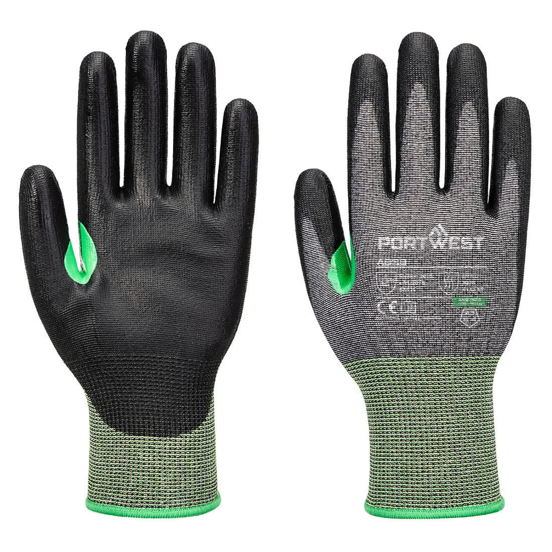 Cs Cut C15 Pu Glove A638 - Grey Black - Customisable Cut Resistant Gloves