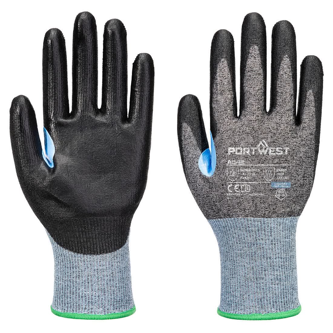 Cs Cut D18 Pu Glove A642 - Grey Black - Customisable Cut Resistant Gloves