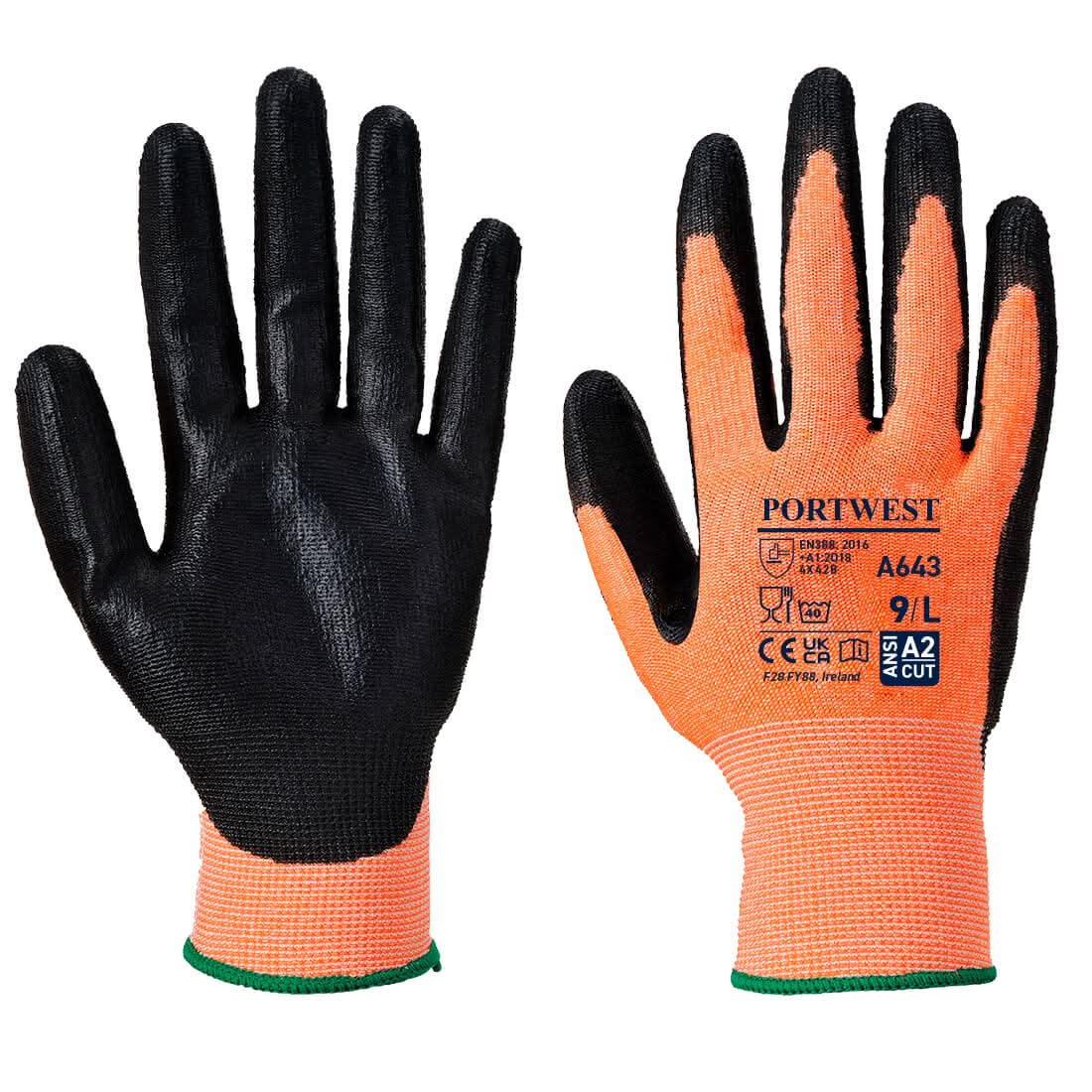 Portwest Cut B13 Nitrile Amber Glove A643 - Amber - Customisable Hand Protection