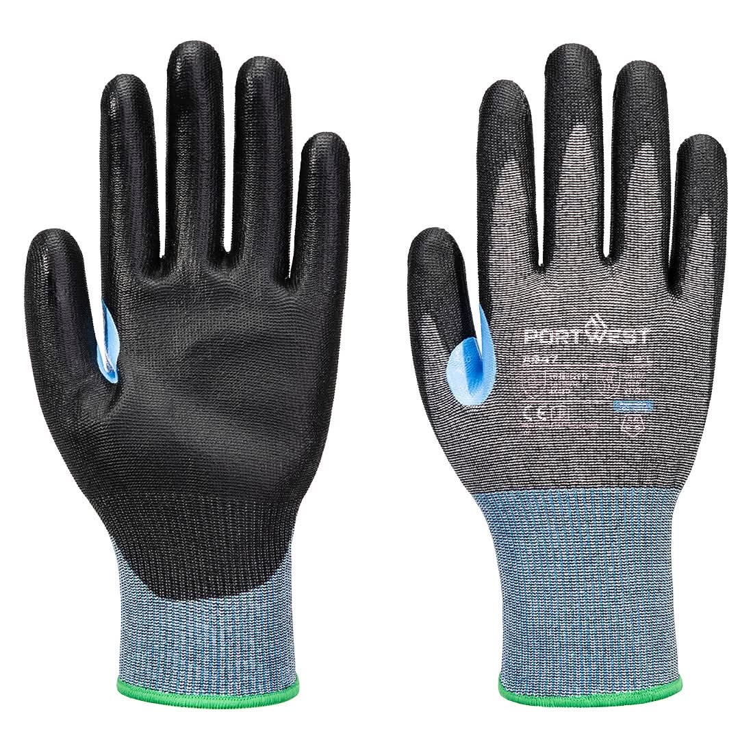Cs Cut D15 Pu Glove A647 - Grey Black - Customisable Cut Resistant Gloves