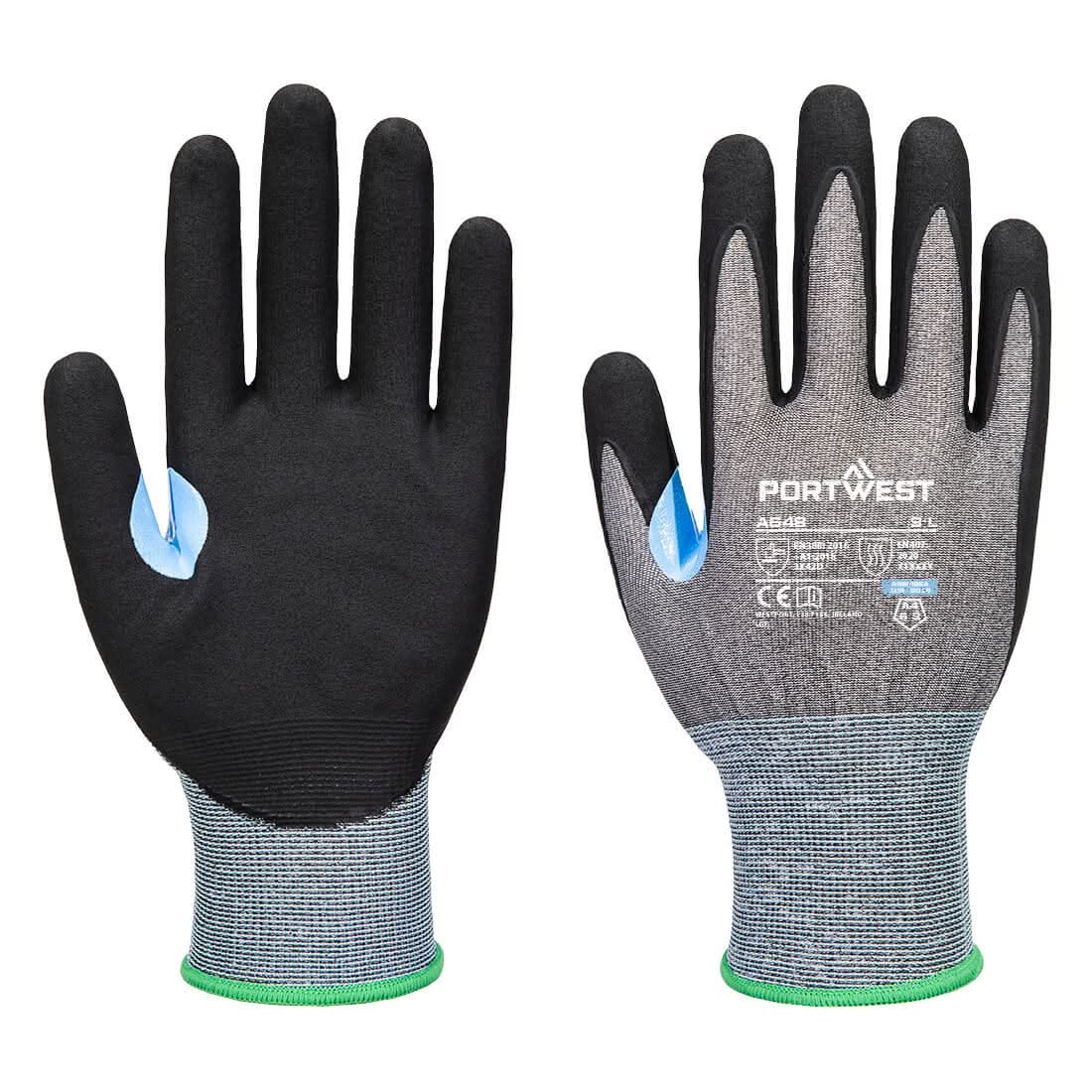 Portwest Cs Cut D21 Nitrile Glove A648 - Grey Black - Customisable Hand Protection