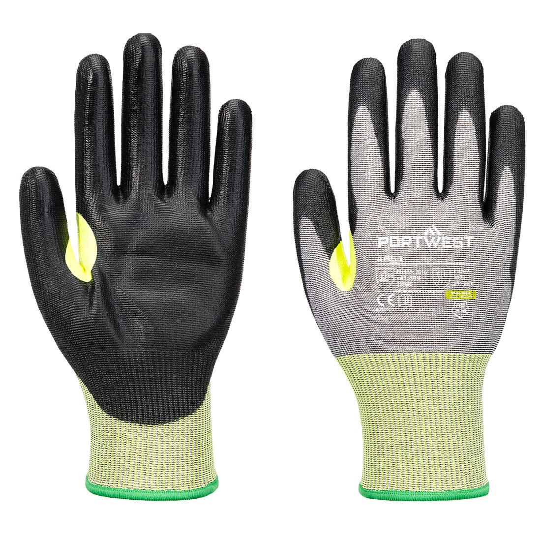 Cs Cut E15 Pu Glove A651 - Grey Black - Customisable Cut Resistant Gloves