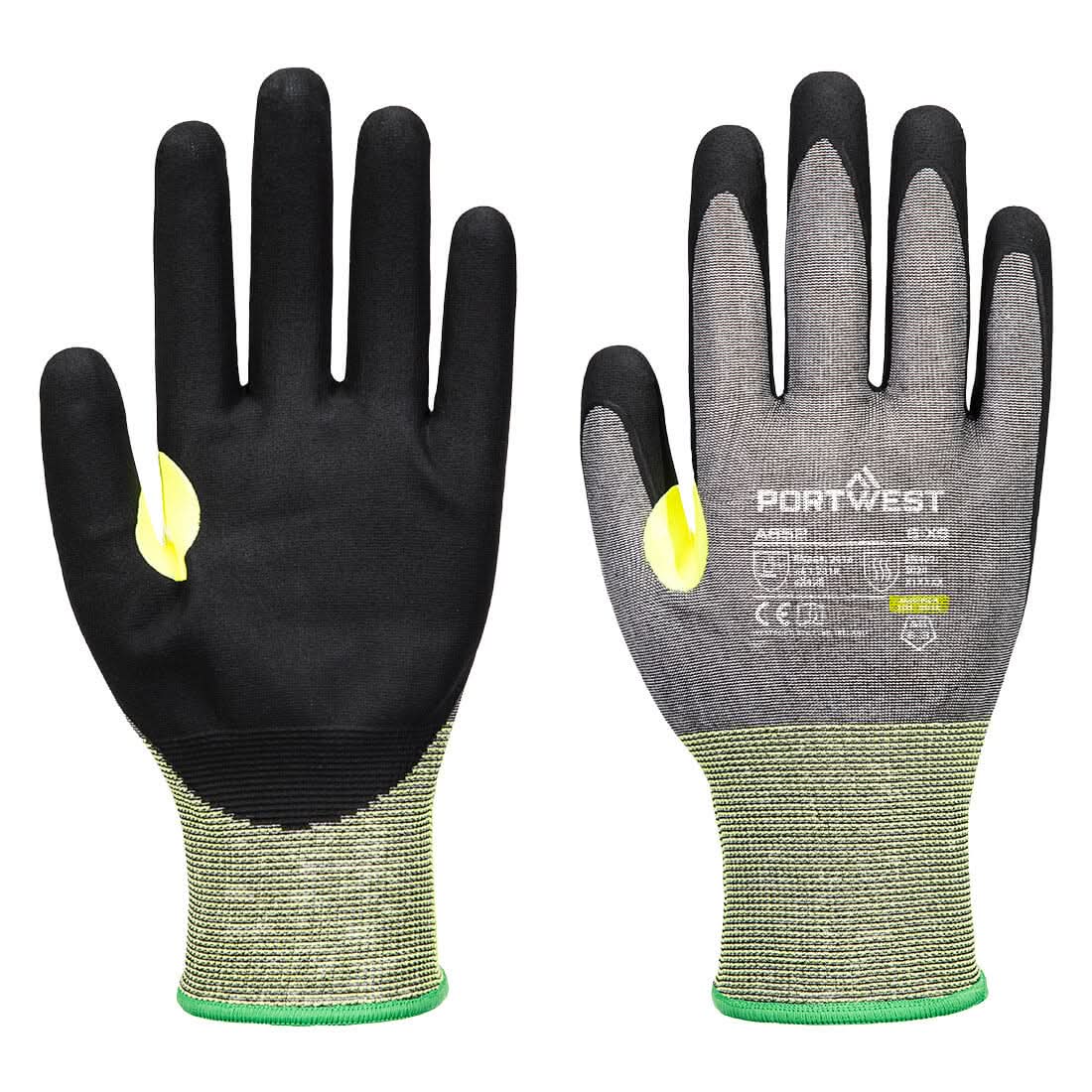 Portwest Cs Cut E21 Nitrile Glove A652 - Grey Black - Customisable Hand Protection
