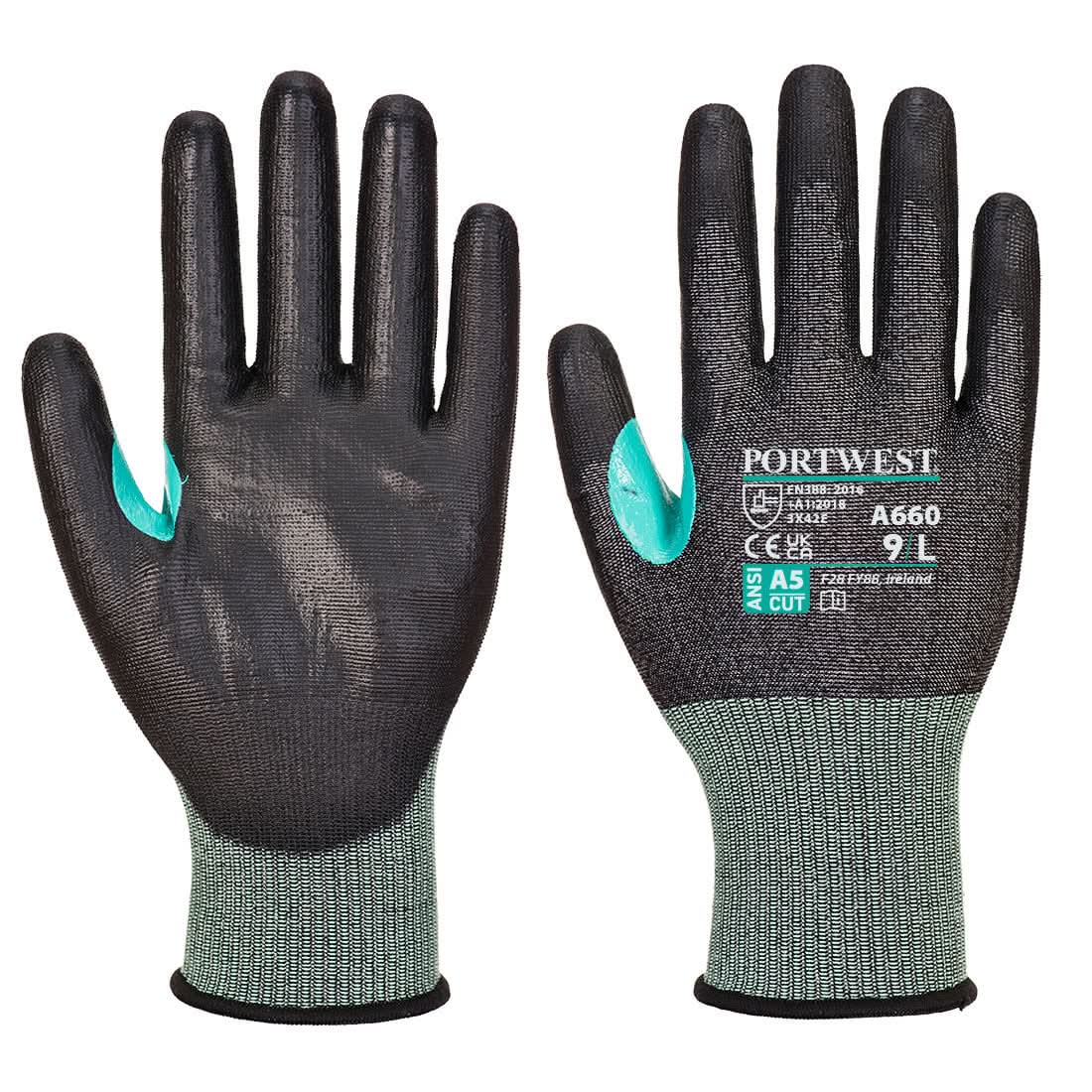 Portwest Cs Cut E18 Pu Glove A660 - Black - Customisable Hand Protection