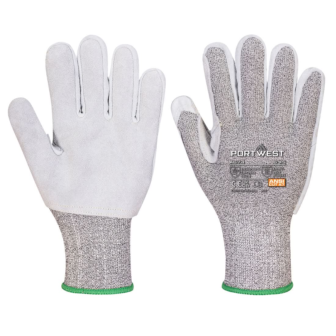 Portwest Cs Cut F13 Leather Glove A674 - Black - Customisable Hand Protection