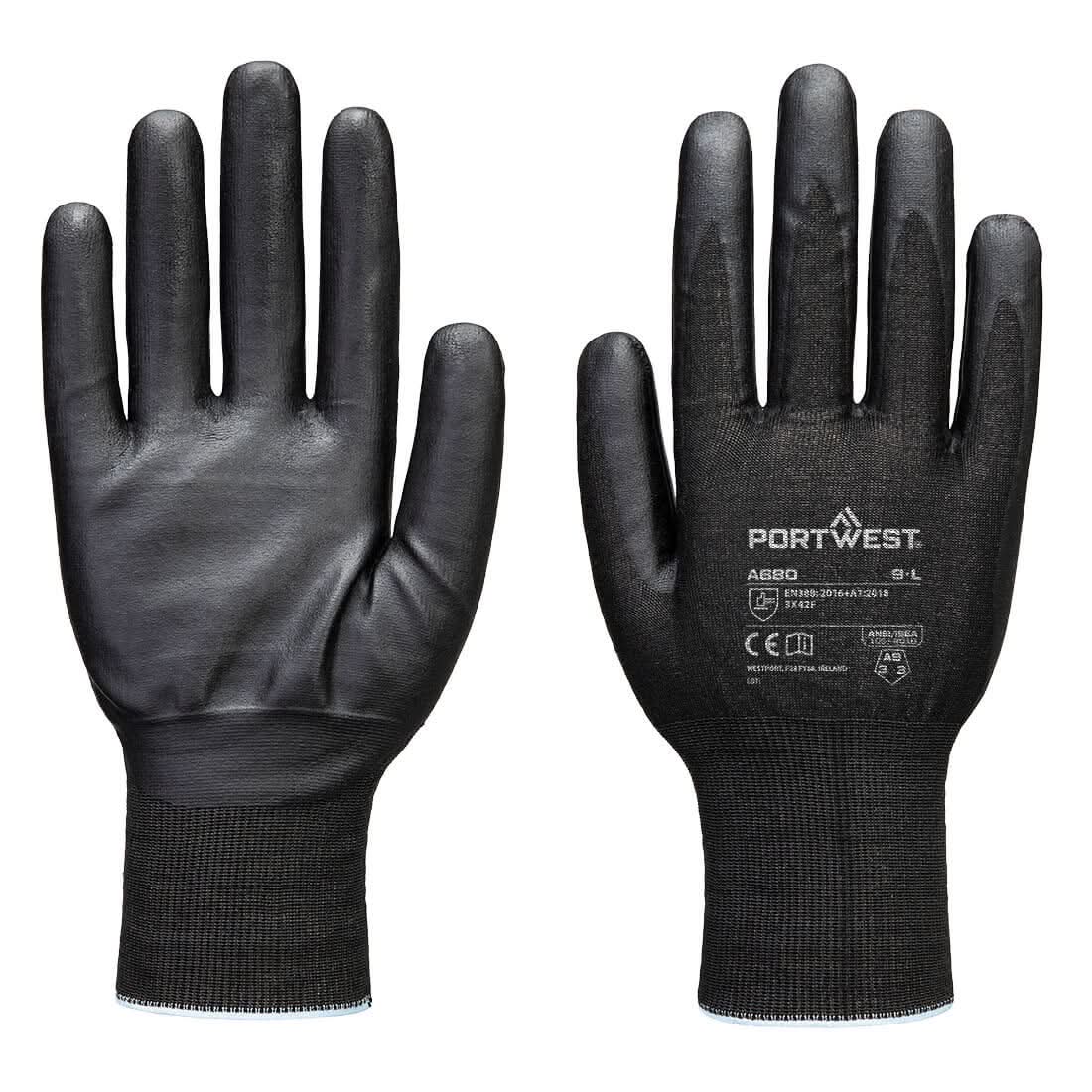 Portwest Cut F21 Nitrile Tungsten Glove A9 A680 - Black - Customisable Hand Protection