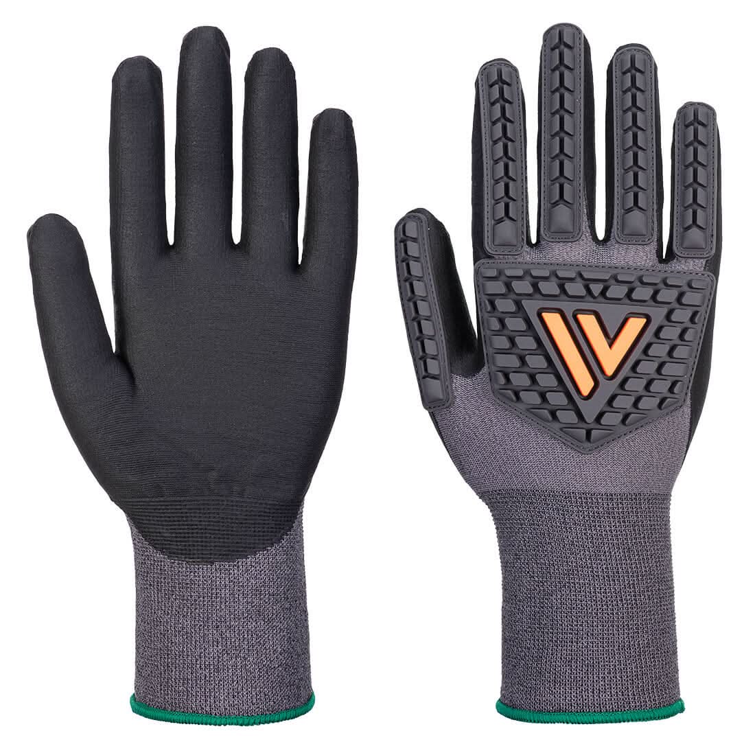 Portwest Grip 15 Nitrile Impact Glove A715 - Black - Customisable Hand Protection