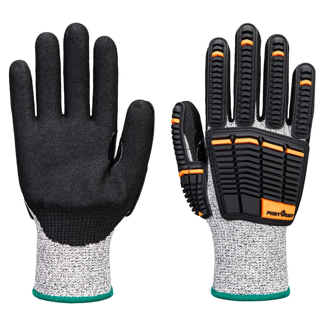 Portwest Impact C13 Nitrile Foam Glove A718 - Grey Black - Customisable Hand Protection