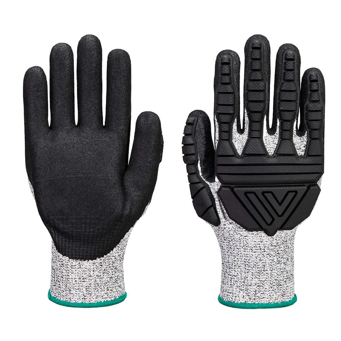 Impact C13 Nitrile Foam Tpv Reinforced Palm Glove A723 - Grey Black - Customisable Impact Gloves