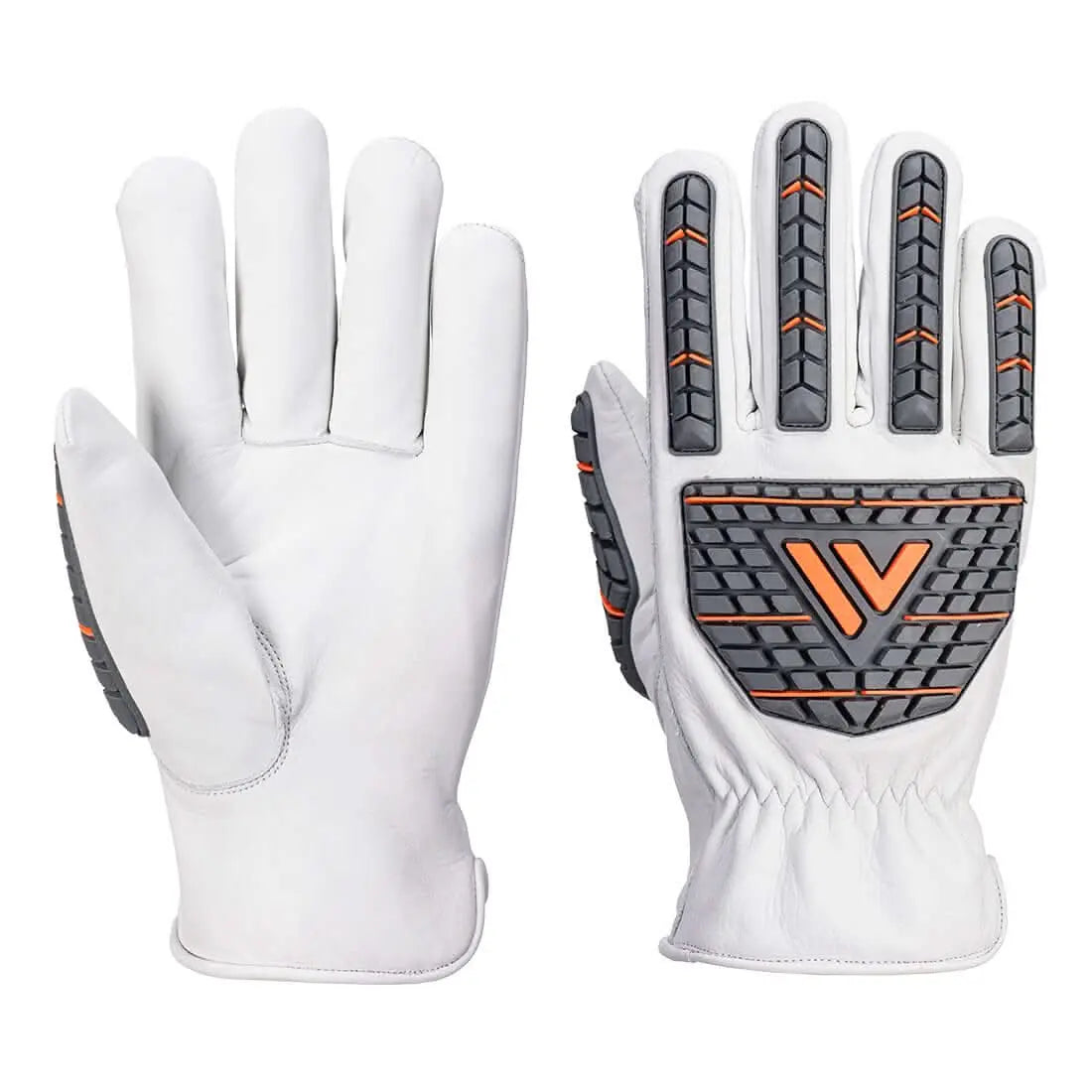 Impact 110 Cow Leather Glove A742 - White - Customisable Impact Gloves