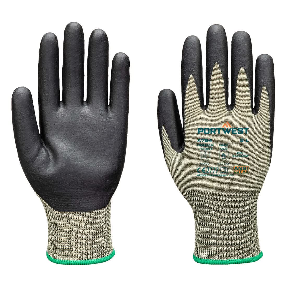 Portwest Arc Grip 18C Level 1 Glove A784 - Green Black - Customisable Hand Protection