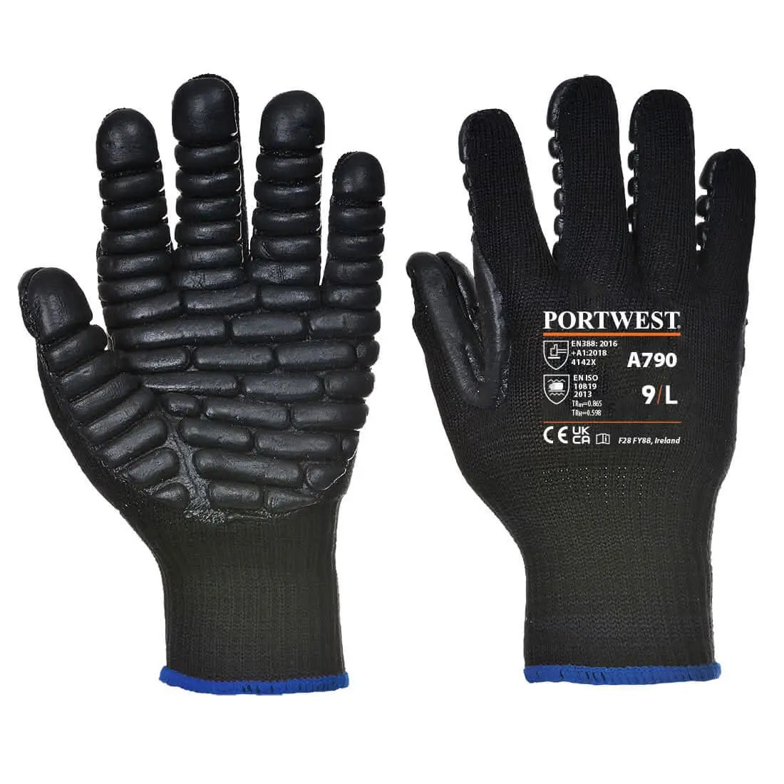 Anti Vibration 10 Rubber Chloroprene Glove - Black - Customisable Specialist Gloves