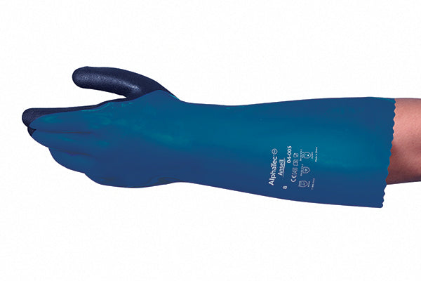 Ansell Alphatec Gauntlet Gloves - Blue - Customisable PVC