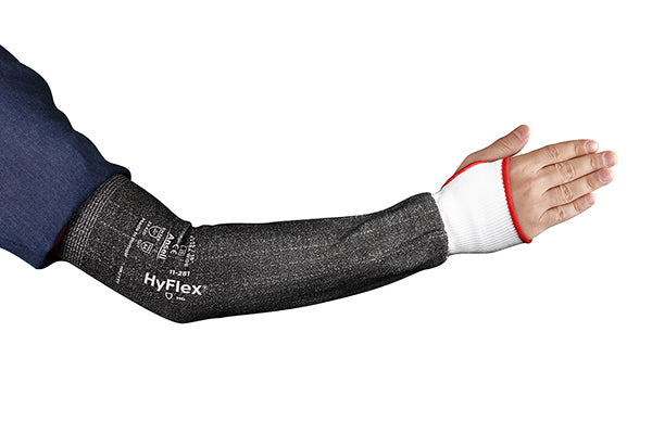 Ansell Hyflex &quot; Sleeve Narrow Th - Black White 12&quot; - Customisable Cut Resistant