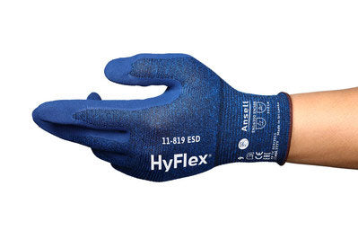 Ansell Hyflex Esd Touchscreen Glove - Blue - Customisable Electrical