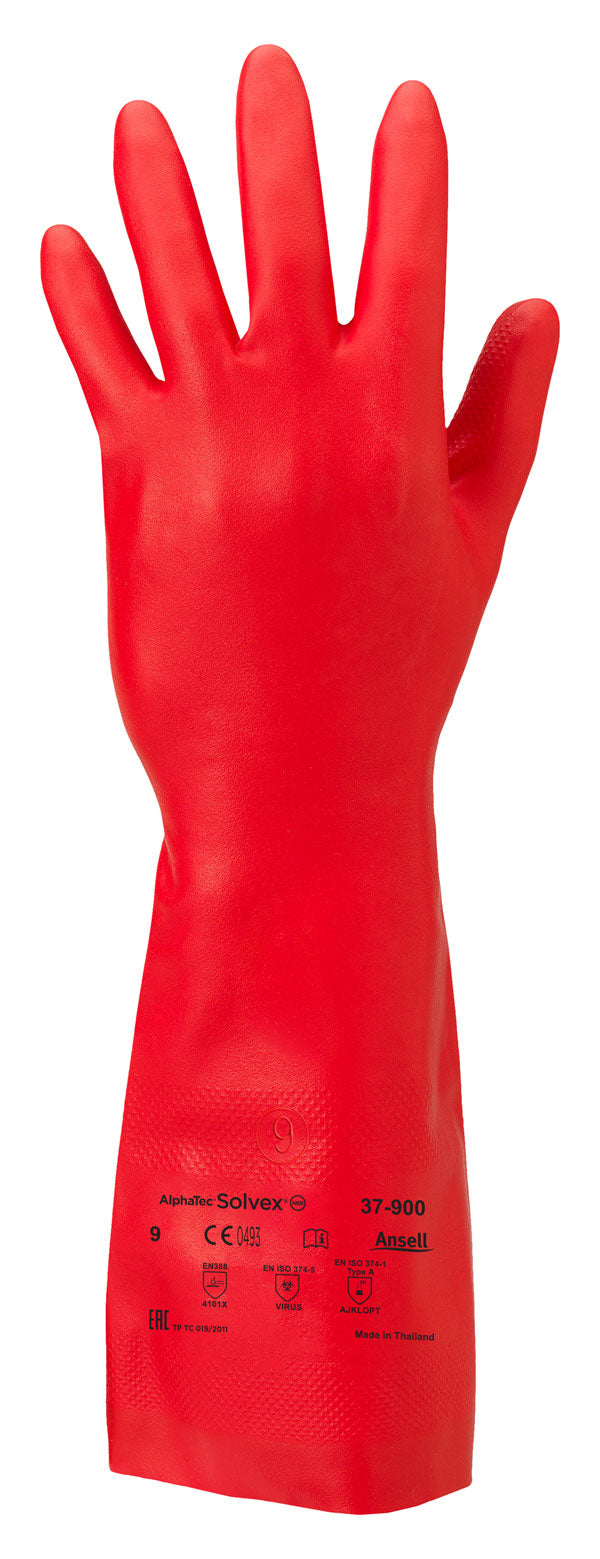 Ansell Solvex Glove - Red L - Customisable Nitrile