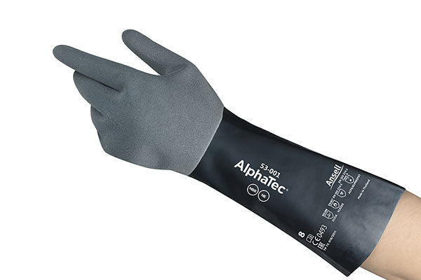Ansell Alphatec Gauntlet Gloves - Black - Customisable Mechanics