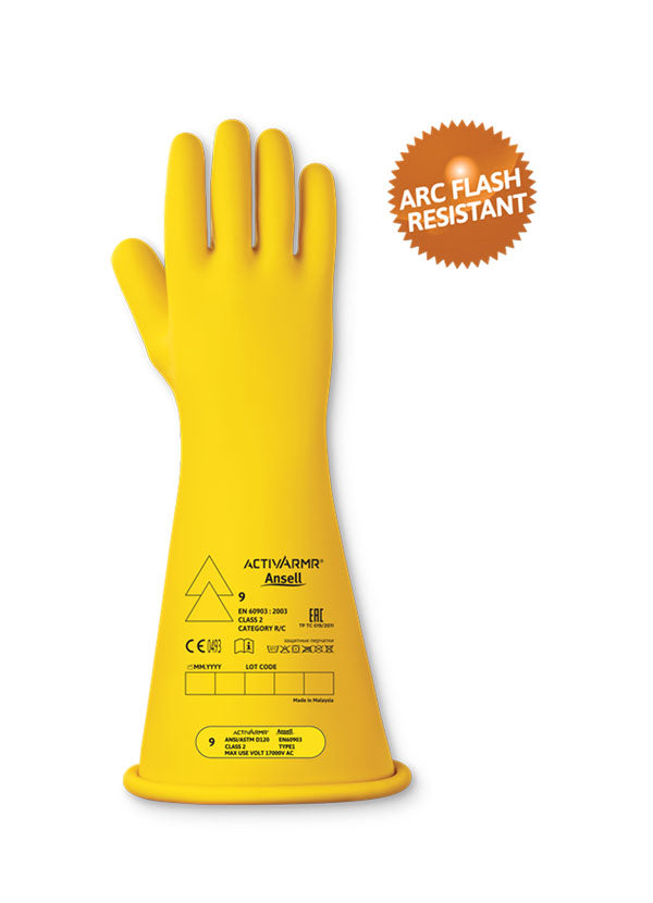 Ansell High Voltage Electrical Insulating Glove (Class ) - Yellow - Customisable Electrical