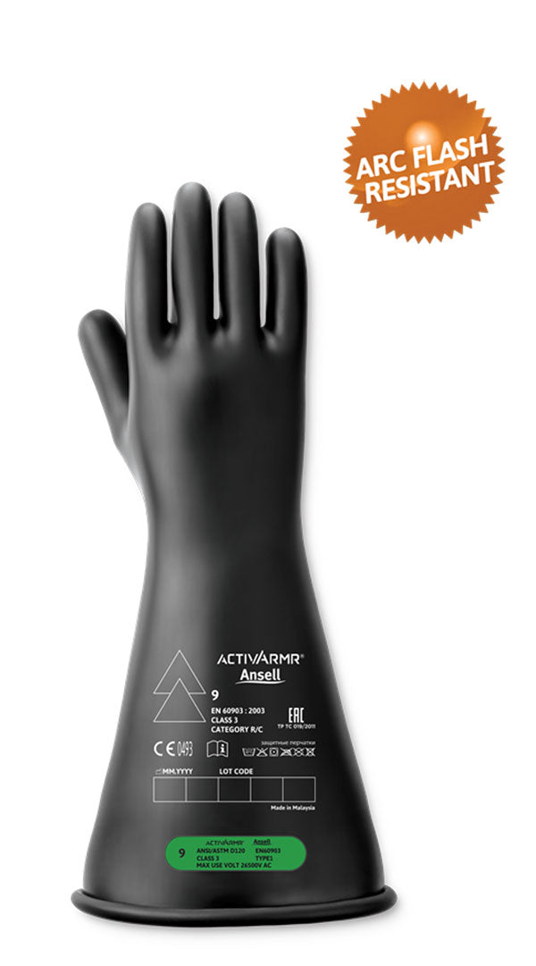 Ansell High Voltage Electrical Insulating Glove (Class ) - Black - Customisable Electrical