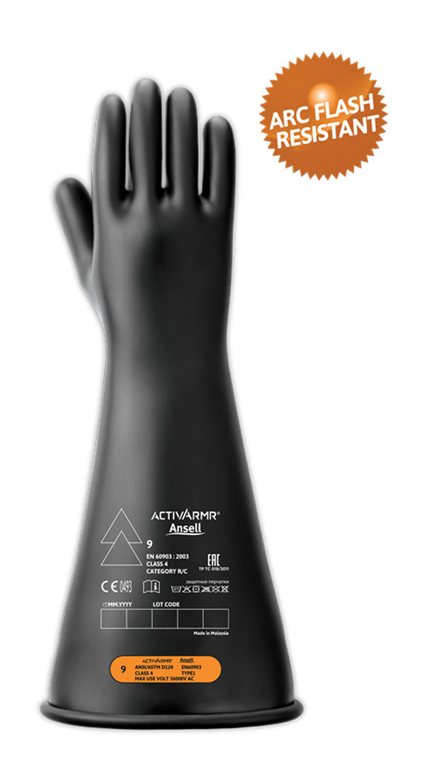Ansell High Voltage Electrical Insulating Glove (Class ) - Black - Customisable Electrical