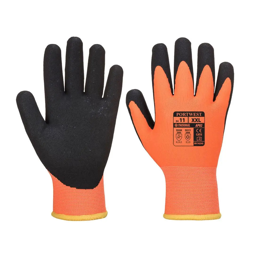 Cold 10 Nitrile Sandy Liquid Repellent Glove Ap02 - Orange Black - Customisable Grip Gloves