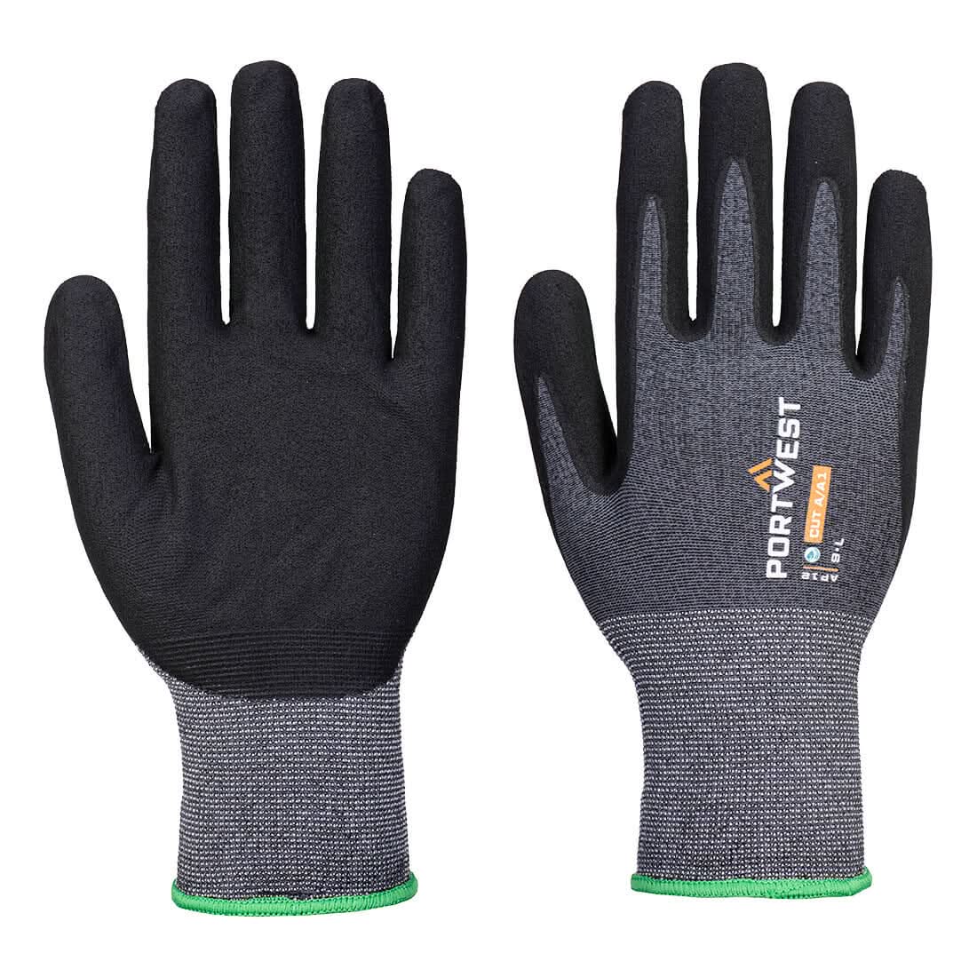 Portwest Sg Grip15 Eco Nitrile Glove Pk12 AP12 - Grey Black - Customisable Hand Protection