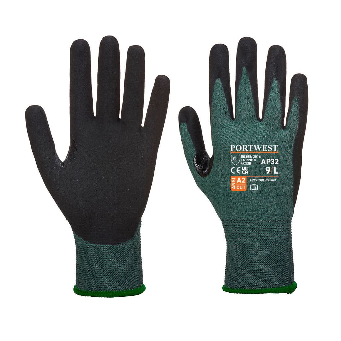 Portwest Cut B18 Dexti Pro Nitrile Glove AP32 - Black Grey - Customisable Hand Protection