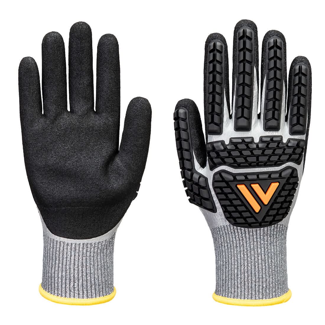 Portwest Impact F13 Nitrile Foam Waterproof Glove AP54 - Grey Black - Customisable Hand Protection