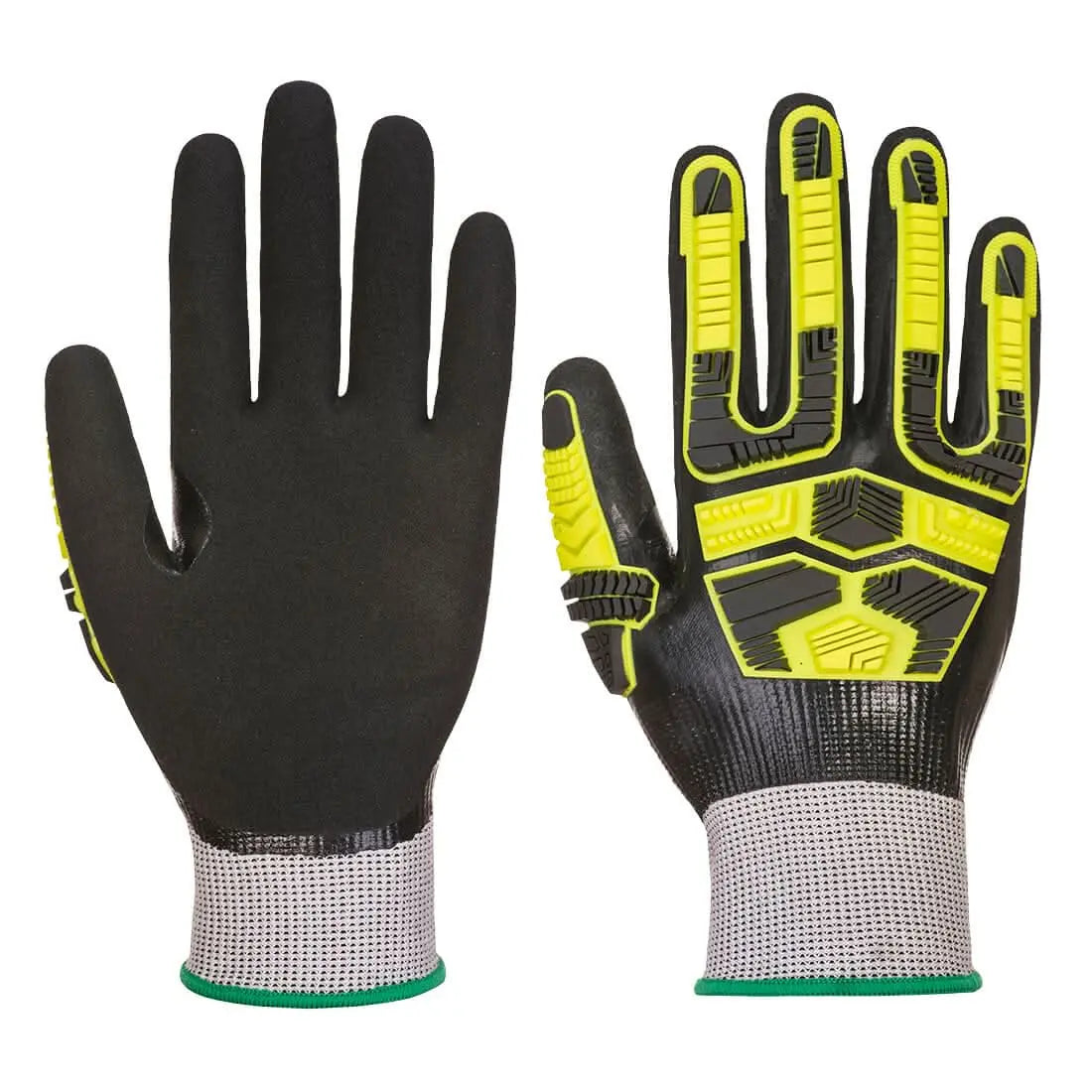 Impact D18 Nitrile Sandy Tpr Waterproof Glove Ap55 - Grey Black - Customisable Impact Gloves