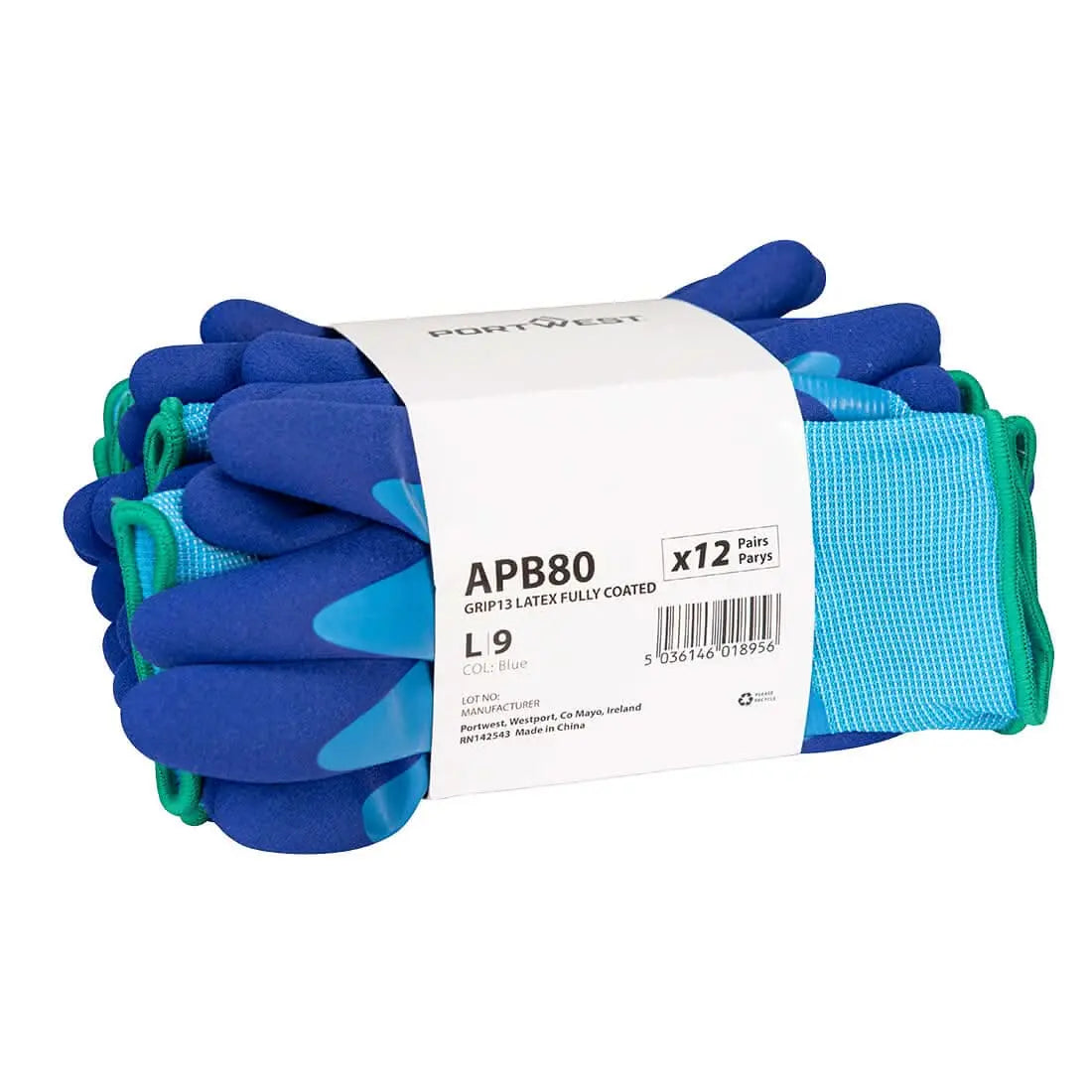 Grip 13 Latex Foam Essential Multipack (Pk12) Apb80 - Blue - Customisable Grip Gloves