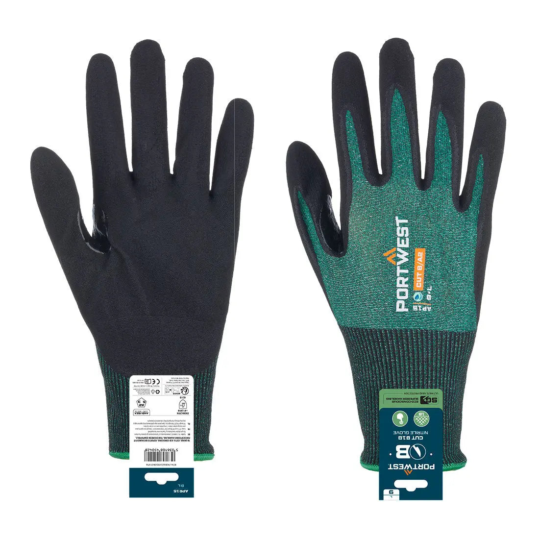 Sg Cut B18 Nitrile Glove (Retail) Apr15 - Green Black - Customisable Cut Resistant Gloves