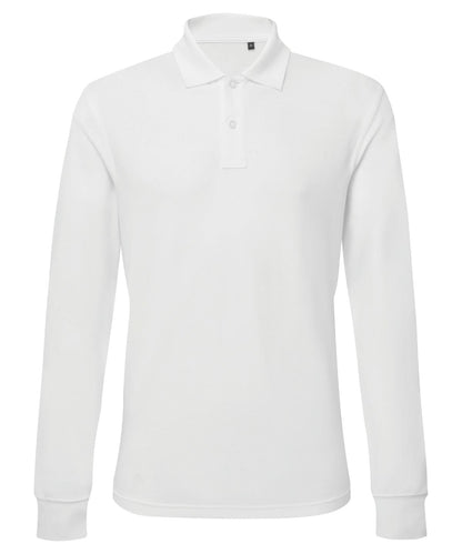 Asquith &amp; Fox Mens classic fit long sleeved polo AQ030 - White - Customisable Polos