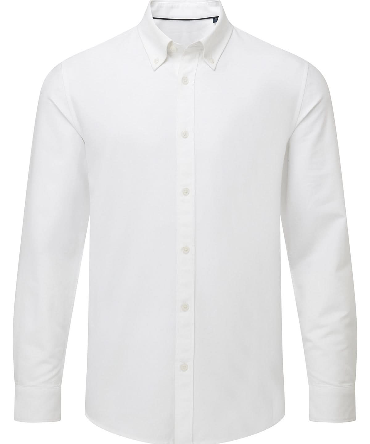 Asquith &amp; Fox Mens cotton long sleeve Oxford shirt AQ039 - White - Customisable Shirts