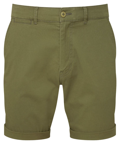 Asquith &amp; Fox Mens lightweight chino shorts AQ058 - Olive - Customisable Shorts