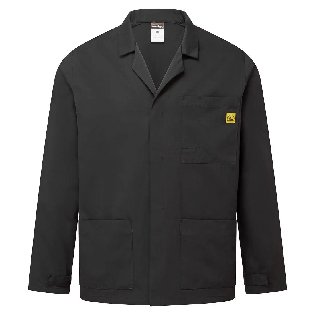 Anti Static Esd Lab Jacket - Black - Customisable Work Jackets