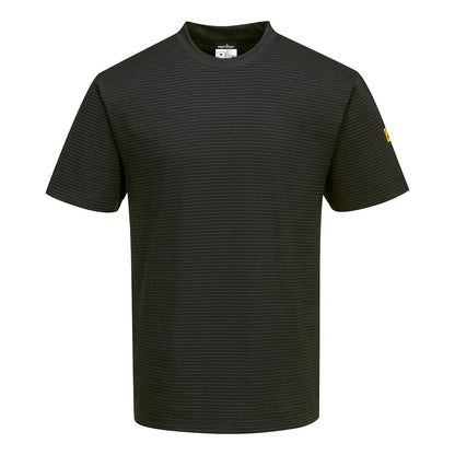 Portwest Anti-Static ESD T-Shirt S/S as20 - Black - Customisable T-Shirts