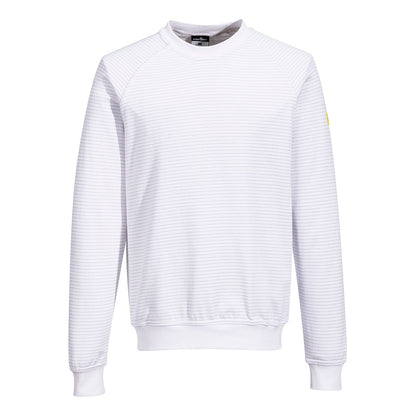 Portwest Anti-Static ESD Sweatshirt as24 - White - Customisable Sweatshirts