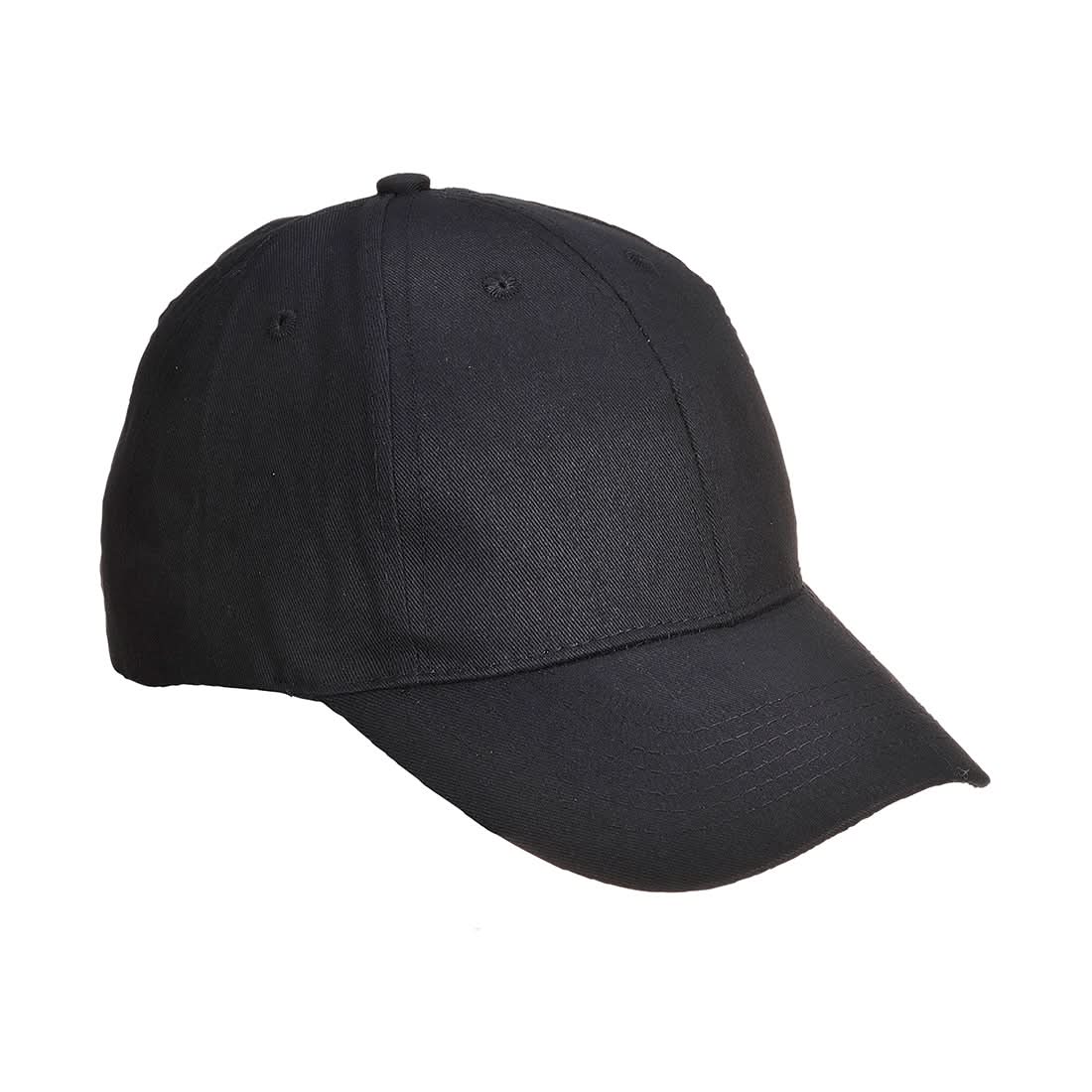 Portwest Six Panel Baseball Cap B010 - Black - Customisable Caps