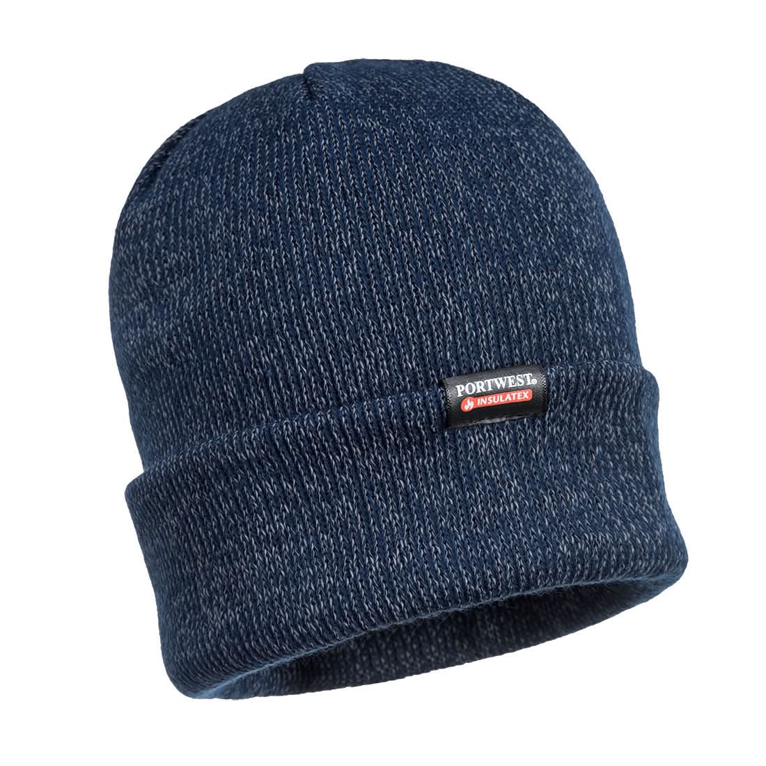 Portwest Insulated Knit Reflective Yarn Beanie B026 - Navy - Customisable Hats