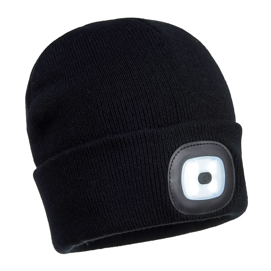 Portwest Beanie Usb Rechargeable Led Head Light B029 - Black - Customisable PPE