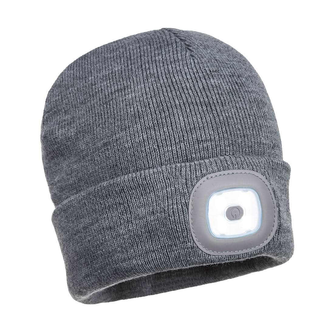 Portwest Beanie Usb Rechargeable Led Head Light B029 - Grey - Customisable PPE