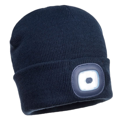 Portwest Beanie Usb Rechargeable Led Head Light B029 - Navy - Customisable PPE