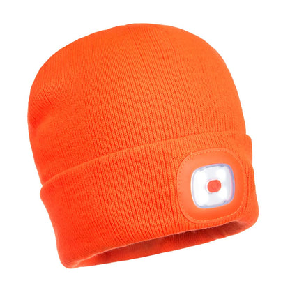 Portwest Beanie Usb Rechargeable Led Head Light B029 - Orange - Customisable PPE