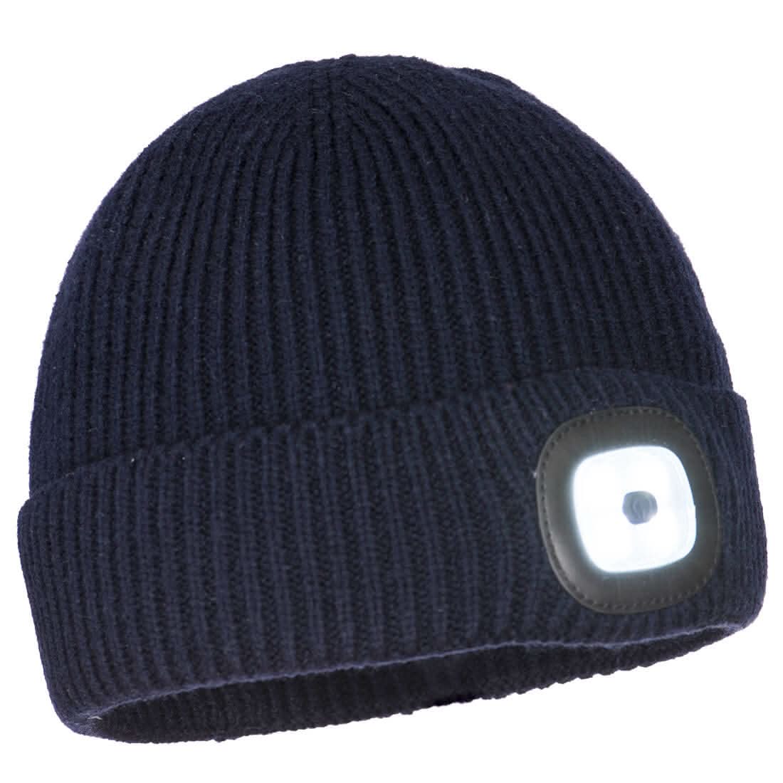 Portwest Workmans Led Beanie B033 - Navy - Customisable Hats