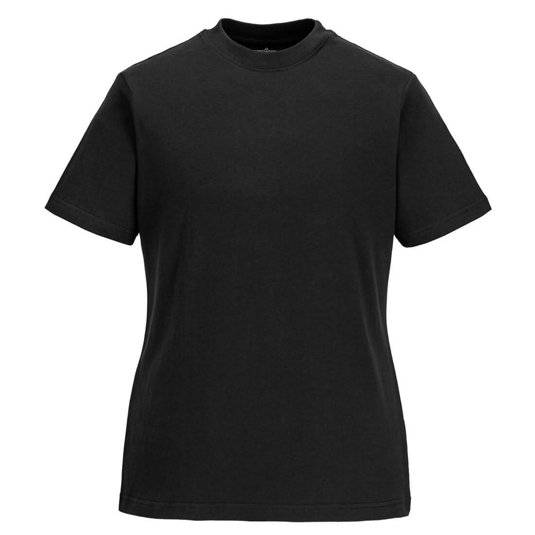 Portwest WomenS Cotton T Shirt SS B192 - Black - Customisable T-Shirts