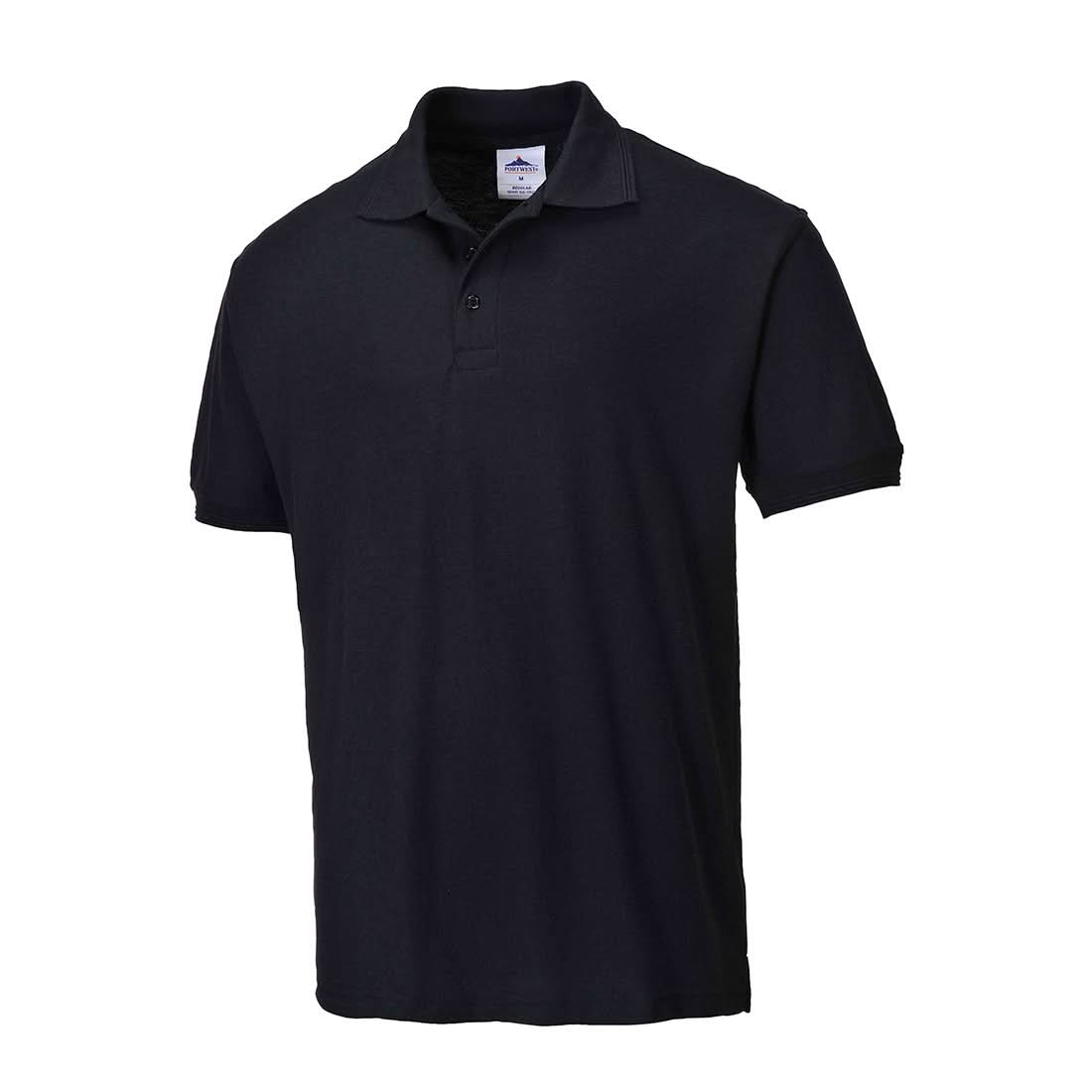 Portwest Naples Polo Shirt SS B210 - Black - Customisable Polos