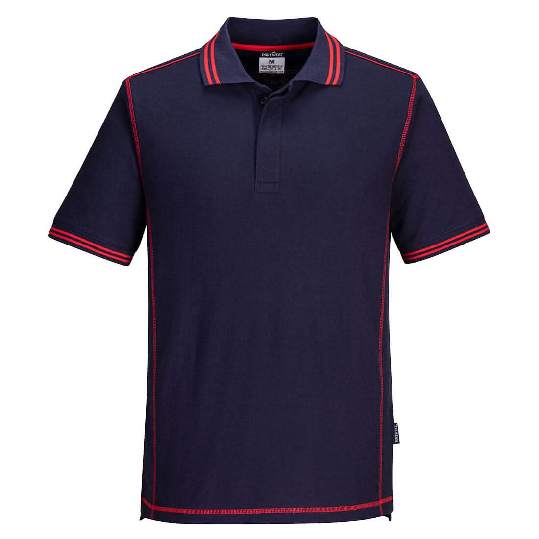 Portwest Essential Two Tone Polo Shirt B218 - Navy Red - Customisable Polos