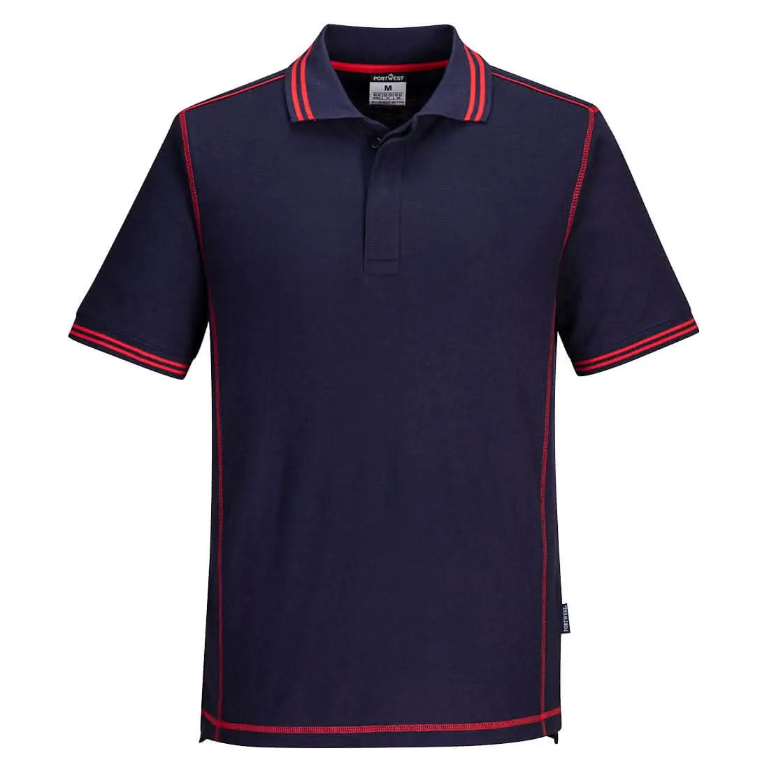 Essential Two Tone Polo Shirt B218 - Navy Red - Customisable Polo Shirts
