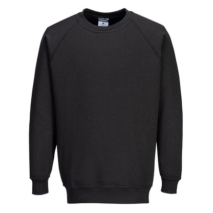Portwest Roma Sweatshirt b300 - Black - Customisable Sweatshirts