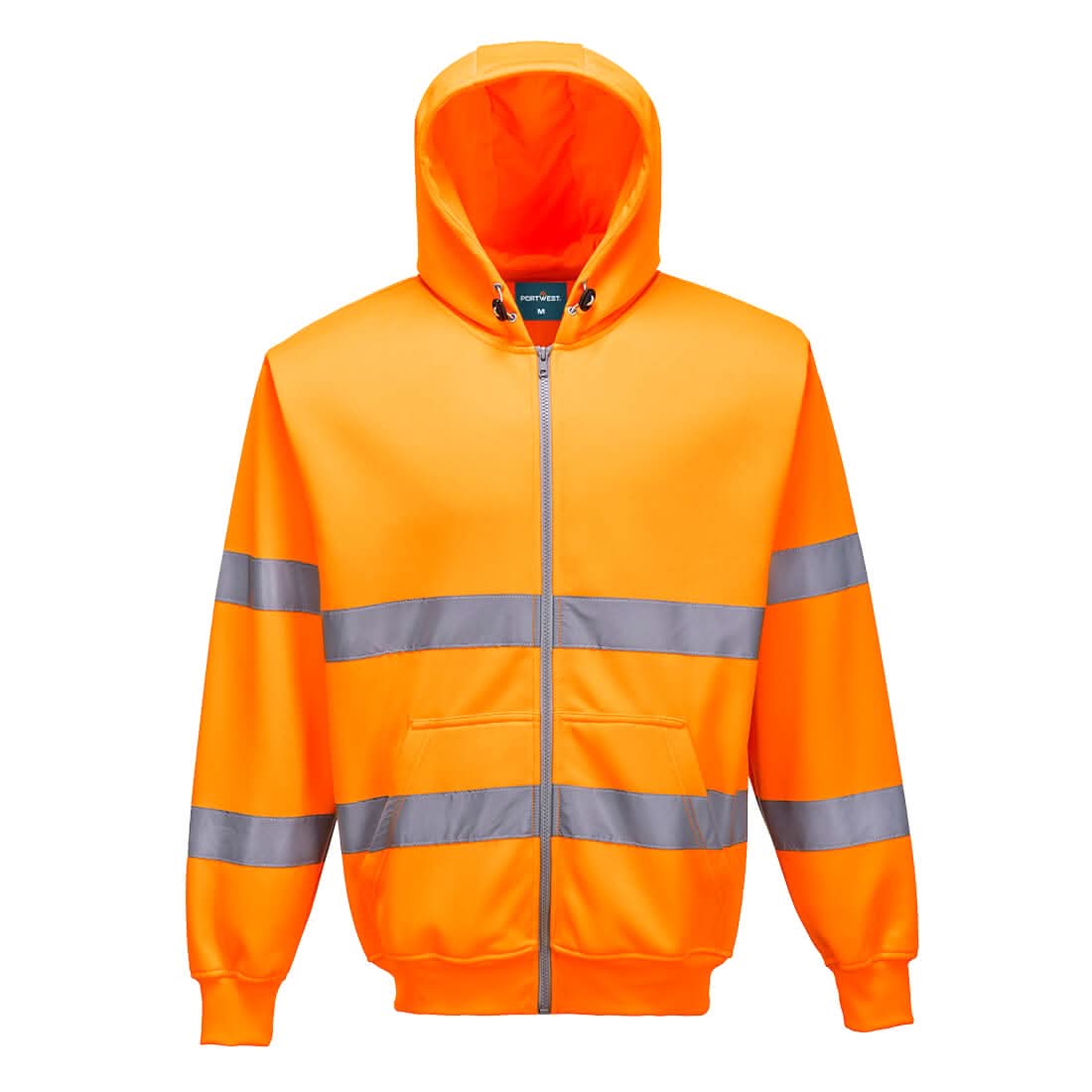 Portwest Hi Vis Zipped Hoodie B305 - Orange - Customisable Hoodies
